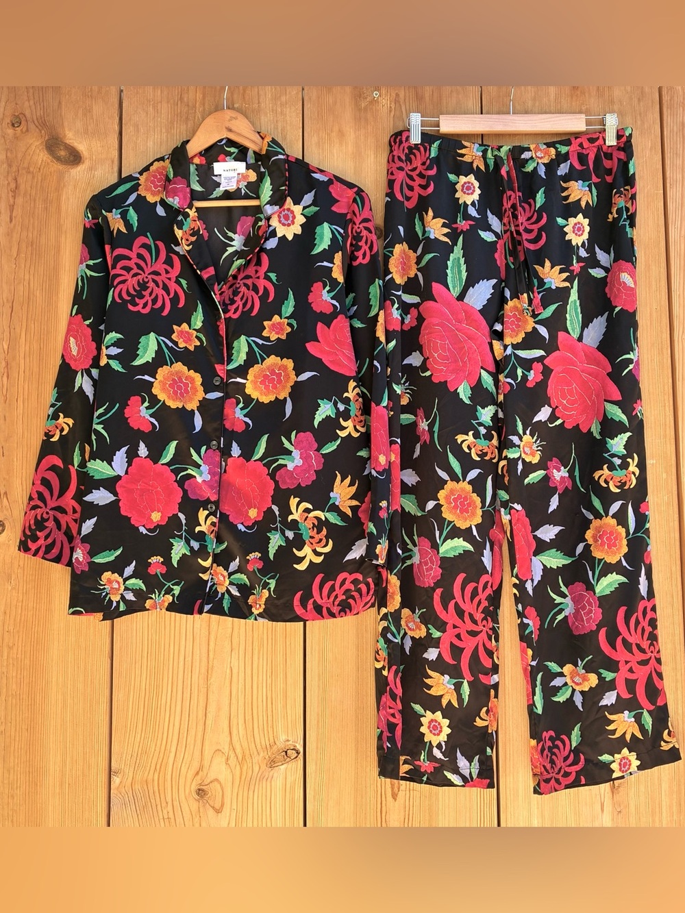 Natori Floral Pajama Set Sz Medium